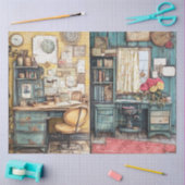 裁縫ルームジャンクジャーナルシリーズデザイン#14 薄葉紙 (クラフト)