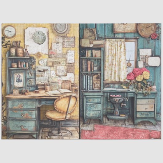 裁縫ルームジャンクジャーナルシリーズデザイン#14 薄葉紙 (正面)