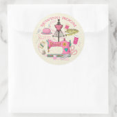 裁縫ルームステッカー ラウンドシール (バッグ)