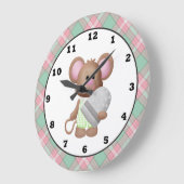 裁縫ルームマウスの漫画の時計 ラージ壁時計 (傾斜)