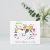 裁縫ルームライオンポス感動的トカード ポストカード (スタンド正面)