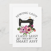 裁縫レディークラスサッシーとビット頭が切れるアッシー 招待状 (正面/裏面)