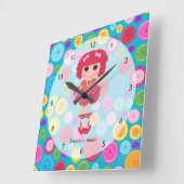 裁縫人形 スクエア壁時計 (傾斜)