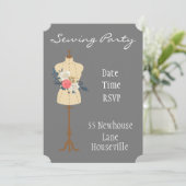 裁縫円裁縫パーティーヴィンテージ裁縫 招待状 (スタンド正面)