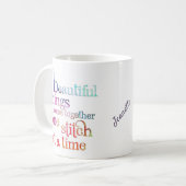 裁縫刺しゅう編み物引用文 コーヒーマグカップ (正面左)