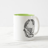 裁縫刺繍赤道グローブ ツートーンマグカップ (正面右)