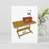 裁縫台とミシン 招待状 (スタンド正面)