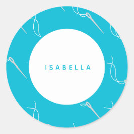 裁縫名と作パーソナライズされた品名 ラウンドシール