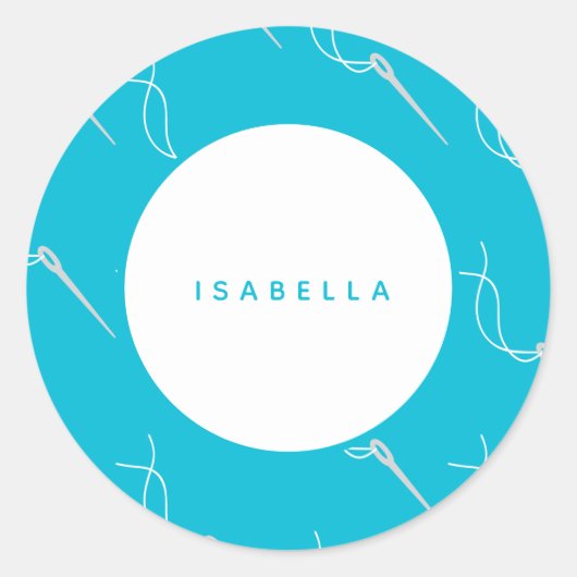 裁縫名と作パーソナライズされた品名 ラウンドシール (正面)