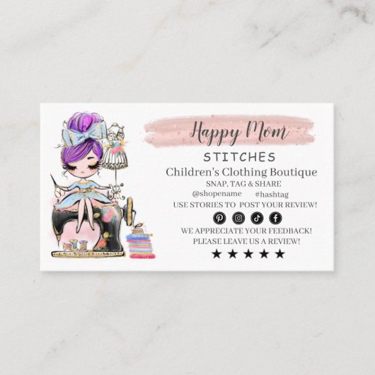 裁縫名刺ファッション設計者 名刺 (正面)