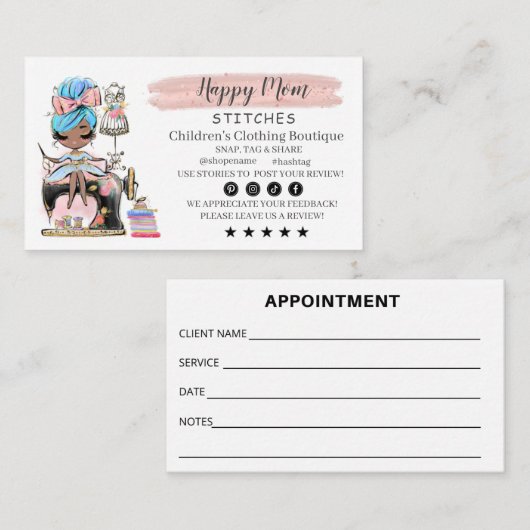 裁縫名刺ファッション設計者 名刺 (正面/裏面)