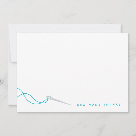 裁縫図解入りの、写真付きのブルーグレーサンキュー サンキューカード (正面)