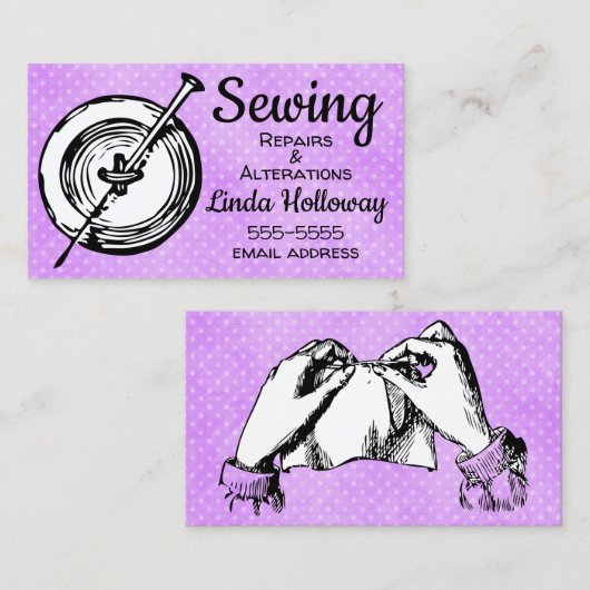裁縫変化および修理 名刺 (正面/裏面)