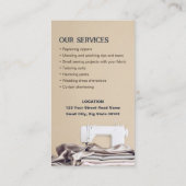 裁縫変更サービスのシームレス 名刺 (裏面)