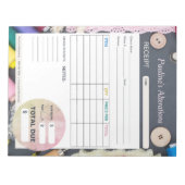 裁縫変更Seamstress請求書発注型枠 ノートパッド (正面)