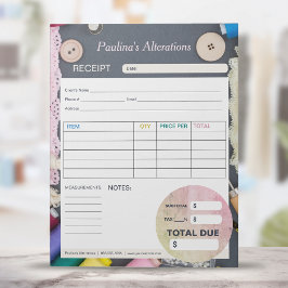 裁縫変更Seamstress請求書発注型枠 ノートパッド