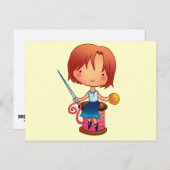 裁縫女 ポストカード (正面/裏面)