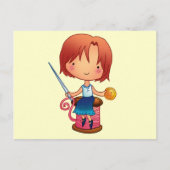 裁縫女 ポストカード (正面)