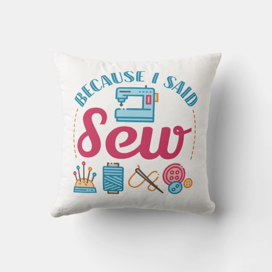 裁縫好き私が縫って言ったから クッション (裏面)