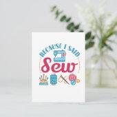 裁縫好き私が縫って言ったから ポストカード (スタンド正面)
