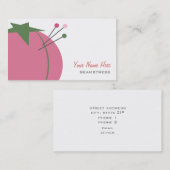 裁縫婦の名刺-ピンクPinのクッション 名刺 (正面/裏面)