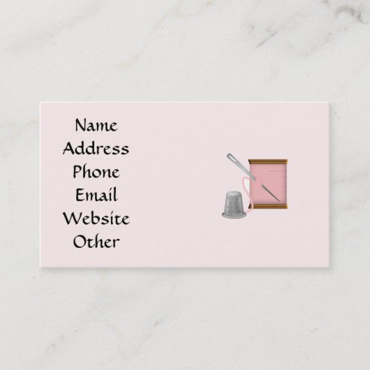 裁縫婦の芸術および技術の名刺 名刺 (正面)