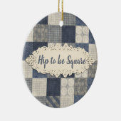 裁縫婦のquilterのキルティングのクリスマスのオーナメント セラミックオーナメント (右)