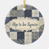 裁縫婦のquilterのキルティングのクリスマスのオーナメント セラミックオーナメント (正面)