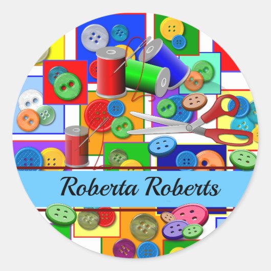 裁縫子供へ ラウンドシール (正面)