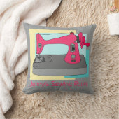 裁縫室、ヴィンテージ裁縫機パーソナライズされた、 クッション (ブランケット)