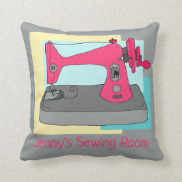 裁縫室、ヴィンテージ裁縫機パーソナライズされた、 クッション