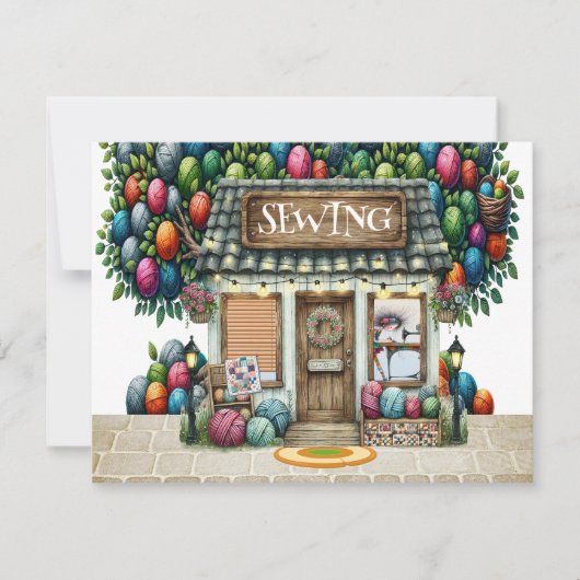 裁縫屋  ノートカード - 裏を参照 (正面)