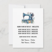 裁縫屋  ノートカード - 裏を参照 (裏面)