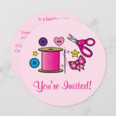 裁縫工芸誕生会 招待状 (正面/裏面)