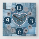 裁縫愛好家のためのデニムの壁時計 スクエア壁時計 (正面)