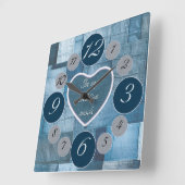 裁縫愛好家のためのデニムの壁時計 スクエア壁時計 (傾斜)