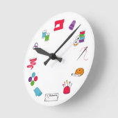 裁縫時計 ラウンド壁時計 (傾斜)