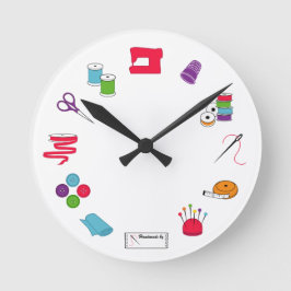 裁縫時計 ラウンド壁時計
