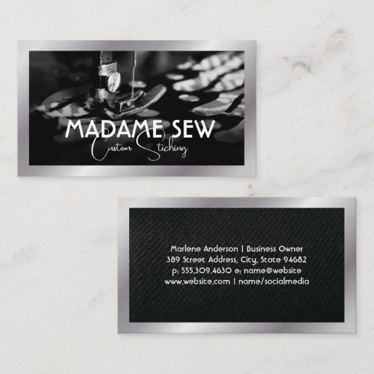 裁縫機および布帛 名刺 (正面/裏面)