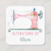 裁縫機のシームストレス水彩 スクエア名刺 (正面)