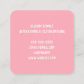 裁縫機のシームストレス水彩 スクエア名刺 (裏面)