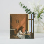 裁縫機の女の子（Edward Hopper著） カード (スタンド正面)