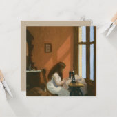 裁縫機の女の子（Edward Hopper著） カード (正面/裏面インサイチュ)