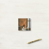 裁縫機の女の子（Edward Hopper著） ポストイット (デスク上)