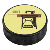 裁縫機の漫画イラストレーション アイスホッケーパック (3/4)