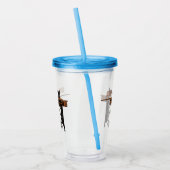 裁縫機の漫画イラストレーション アクリルタンブラー (左)