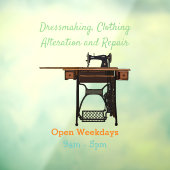 裁縫機の漫画イラストレーション ウィンドウサイン (シート3)