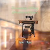 裁縫機の漫画イラストレーション ウィンドウサイン (シート2)