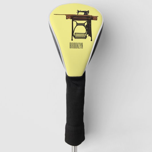 裁縫機の漫画イラストレーション ゴルフヘッドカバー (正面)