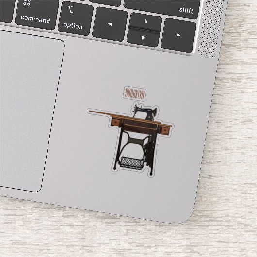 裁縫機の漫画イラストレーション シール (詳細)